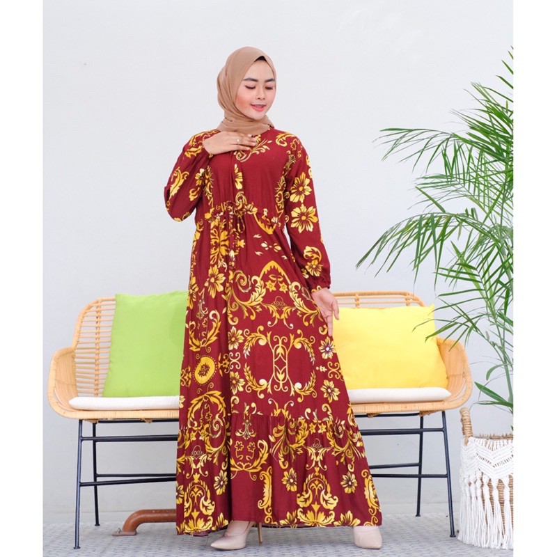 GAMIS MOTIF SULTAN PREMIUM TERBARU 2021 KATUN RAYON VISCOSE MURAH BAJU SELMA