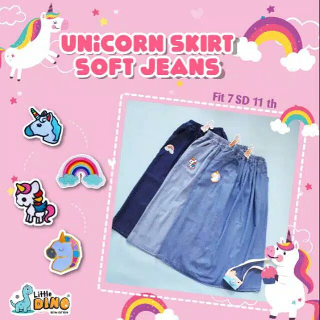 Rok Soft Jeans Anak dan dewasa by Little Dino kisaran 6 th - remaja dewasa