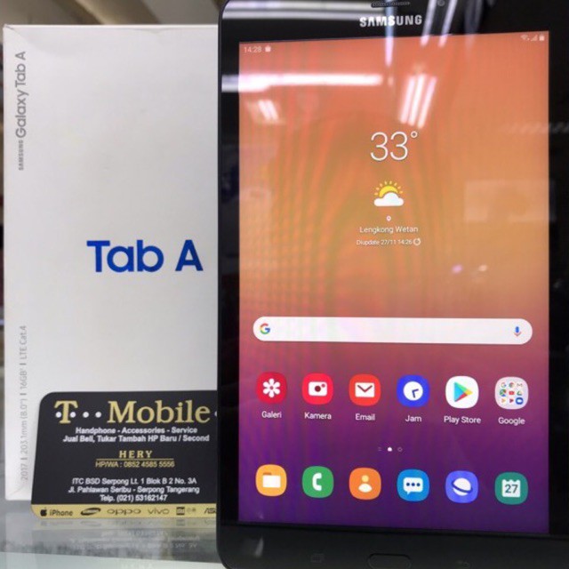 SAMSUNG Galaxy TAB A 8.0 (2017) SM-T385 BLACK RAM 2GB 16GB - SECOND MULUS - FULLSET ORI - GRS SEIN