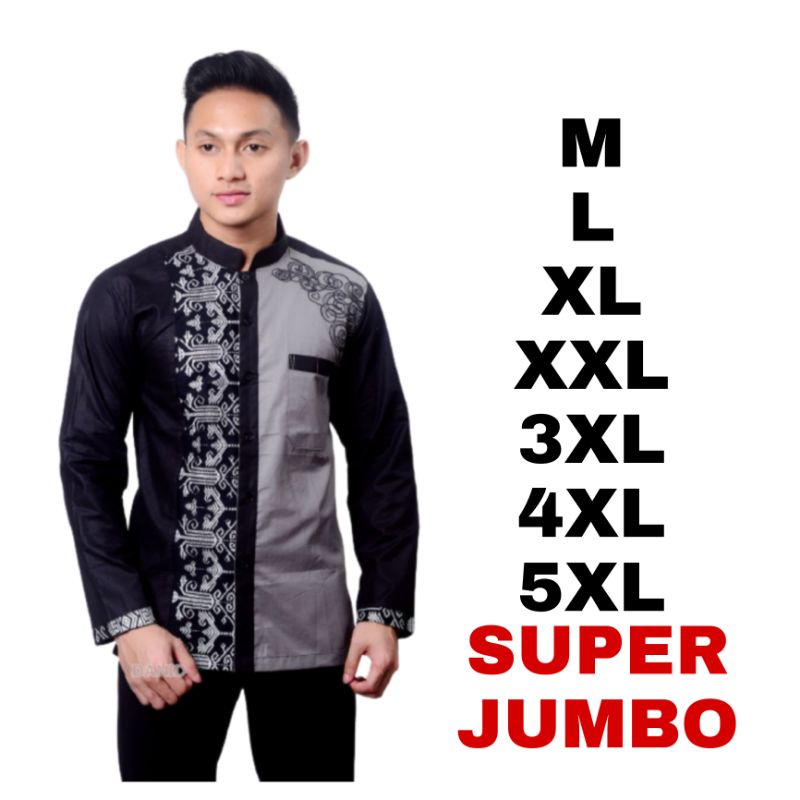 FIKDA Batik KOKO  Jumbo M / 5XL koko  Lengan Panjang Motif 28 MURAH BATIK JUMBO