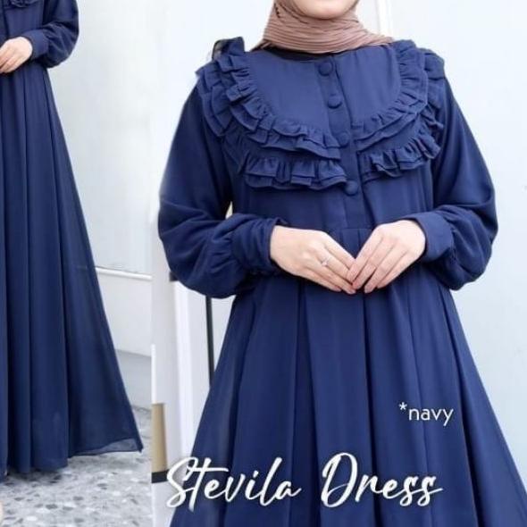 ☝ Gamis Wanita Terbaru 2022 Dress Muslim Gamis Ceruty Babydoll Jumbo Dress Muslim Gamis Stevilla Pre