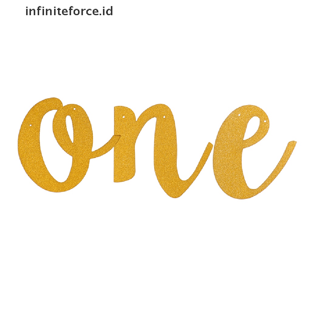 (Infiniteforce.Id) Banner Glitter One Untuk Dekorasi Pesta Ulang Tahun Ke1