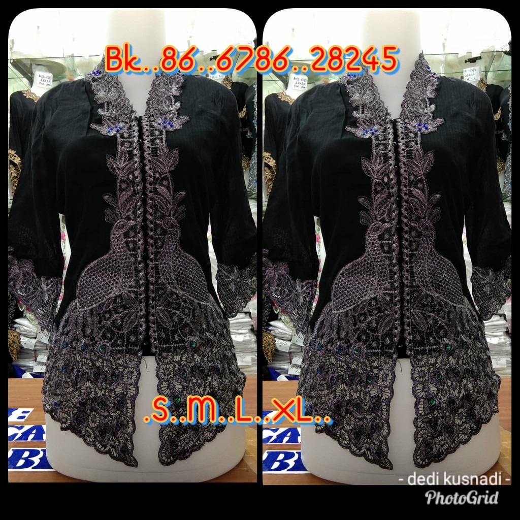 KEBAYA ENCIM HITAM BORDIR MERAK