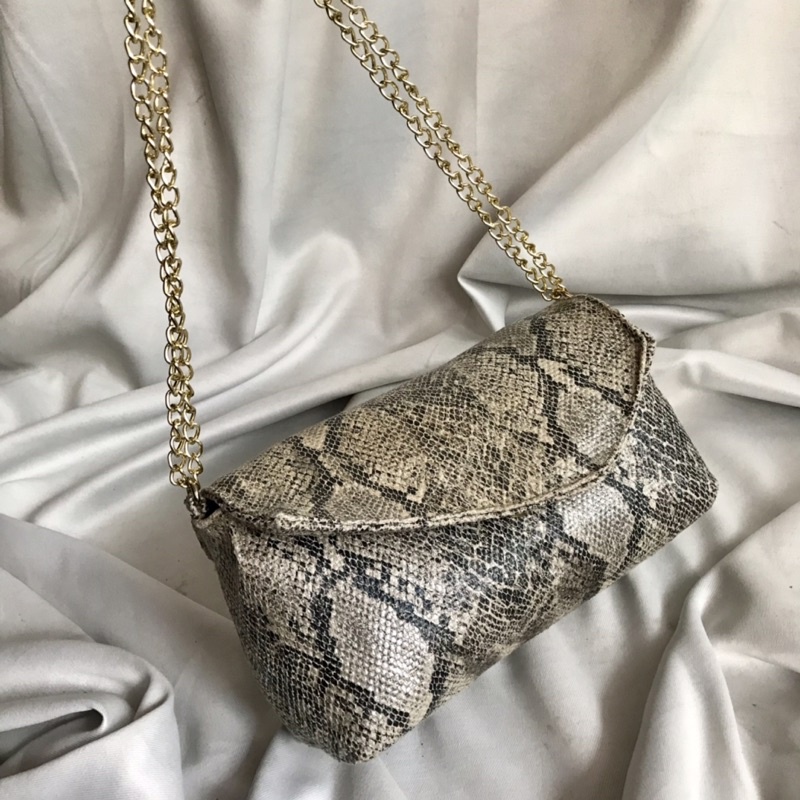 COD topshop snakeskin chain bag - preloved prelove pl sling bag shoulder bag tas selempang kulit ula