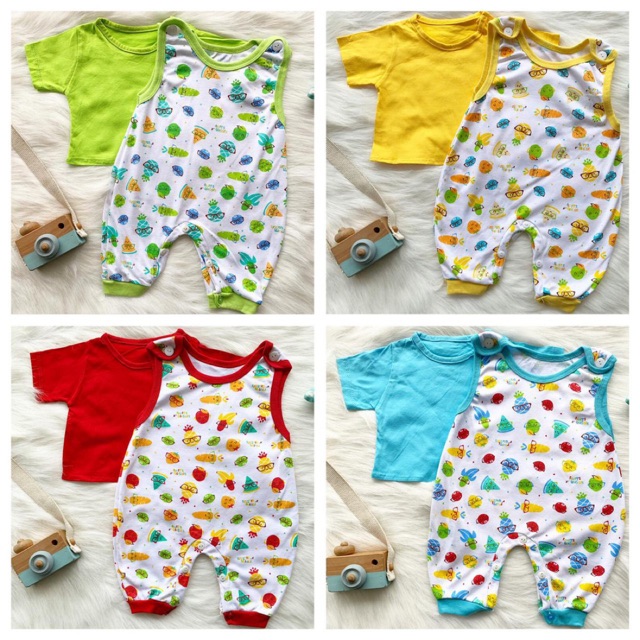 fruit / animal newborn overall jumper set bayi anak cowok libby velvet junior baby