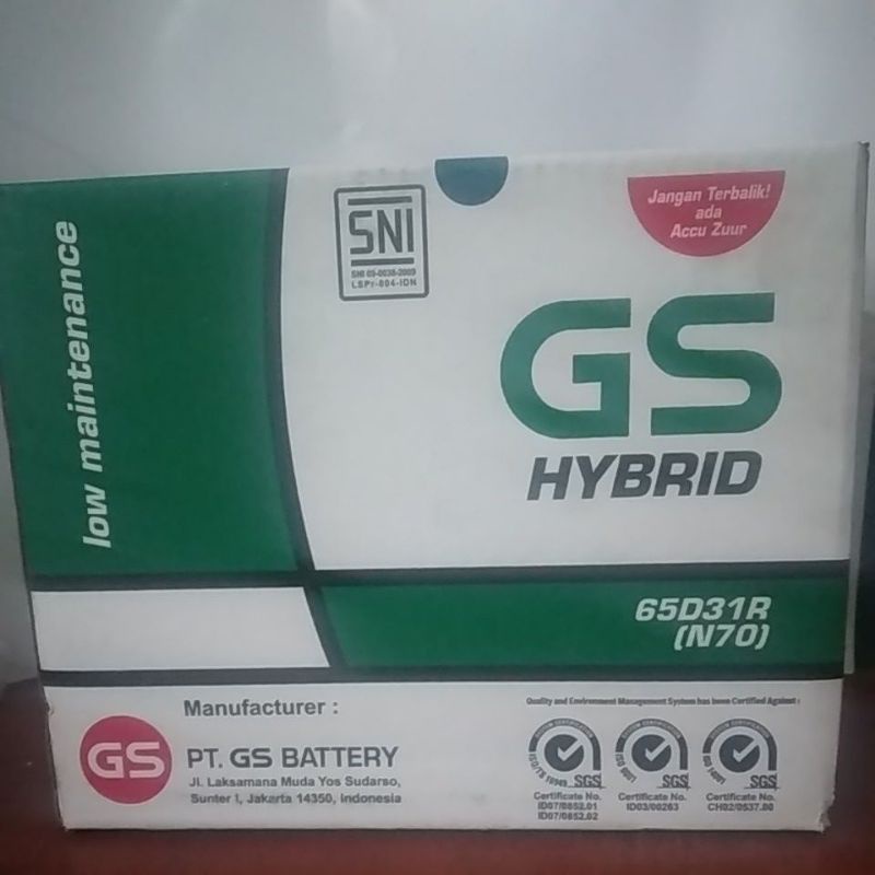 Aki GS Hybrid N70/Aki Mobil/Aki L300 Solar/Aki Kijang Solar