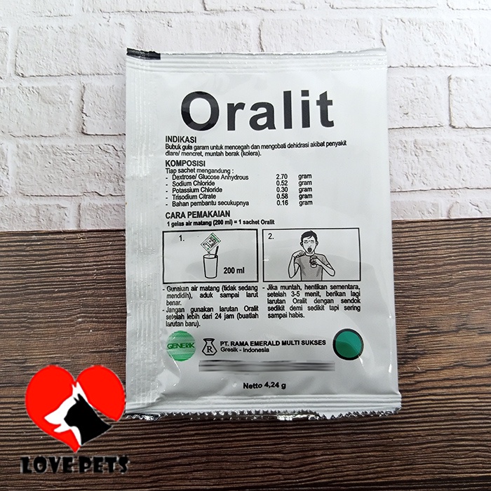 Oralit Pertolongan Pertama Dehidrasi Diare Muntah Kucing Anjing - 5 Sachet