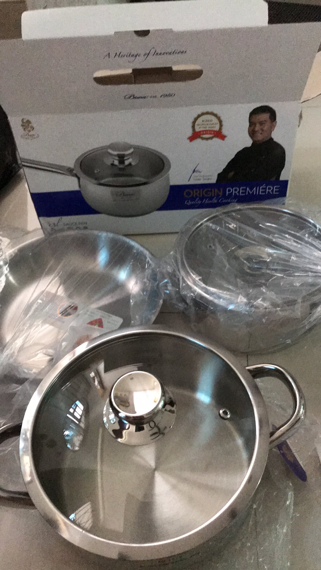 Bima Origin Premiere Sauce Pan 16cm 18cm Panci Bima Glass Lid B2002116 B2002118