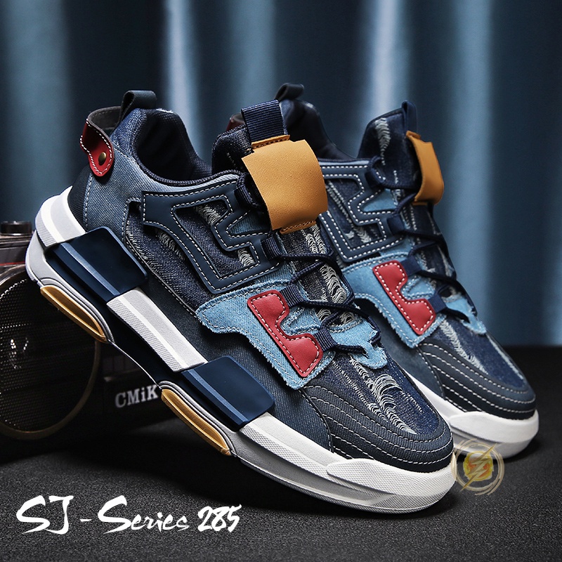 [NOOS] Sepatu Sneakers Pria Motif Jeans Casual Trendy untuk Hangout Kualitas Import Premium - 285