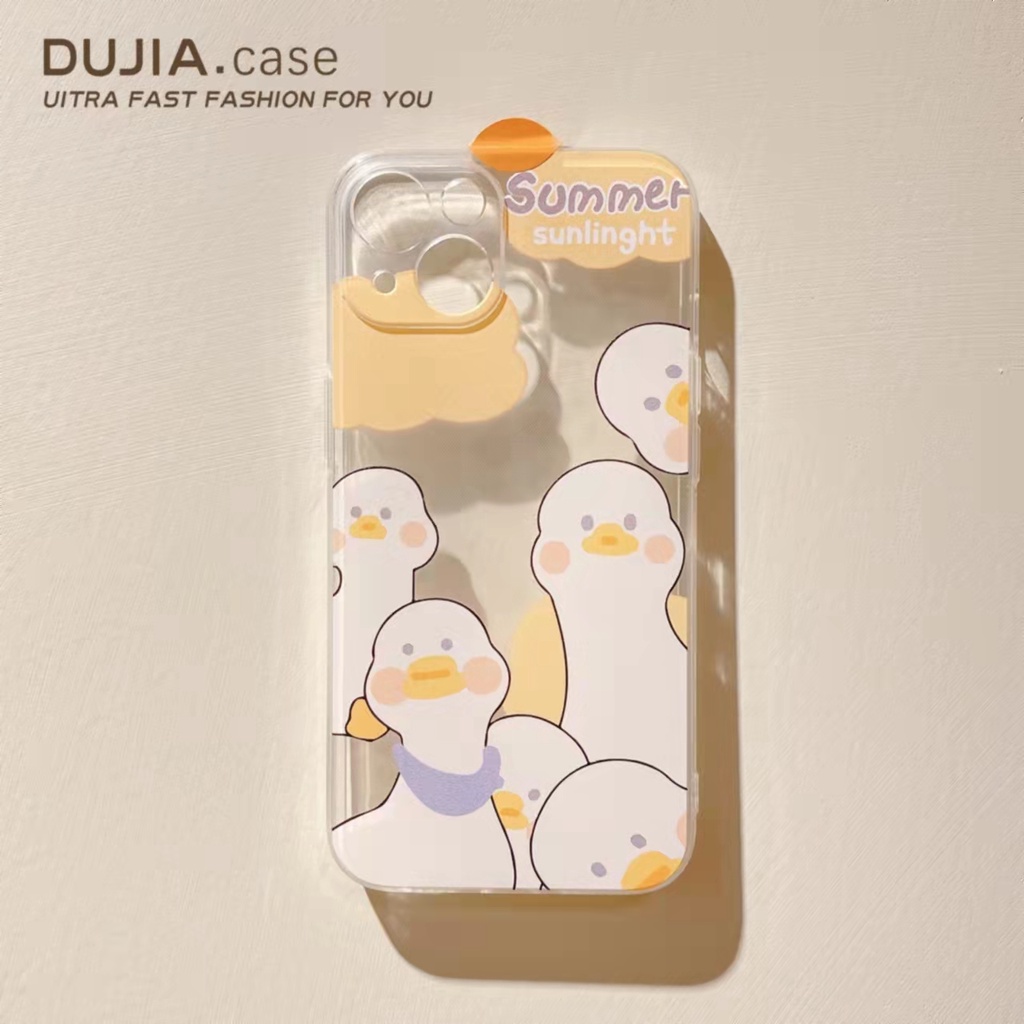 Case Transparan Motif Kartun Bebek Untuk iPhone 13 13pro 13prm 11 7Plus 8Plus Xr XS 13 12pro Max