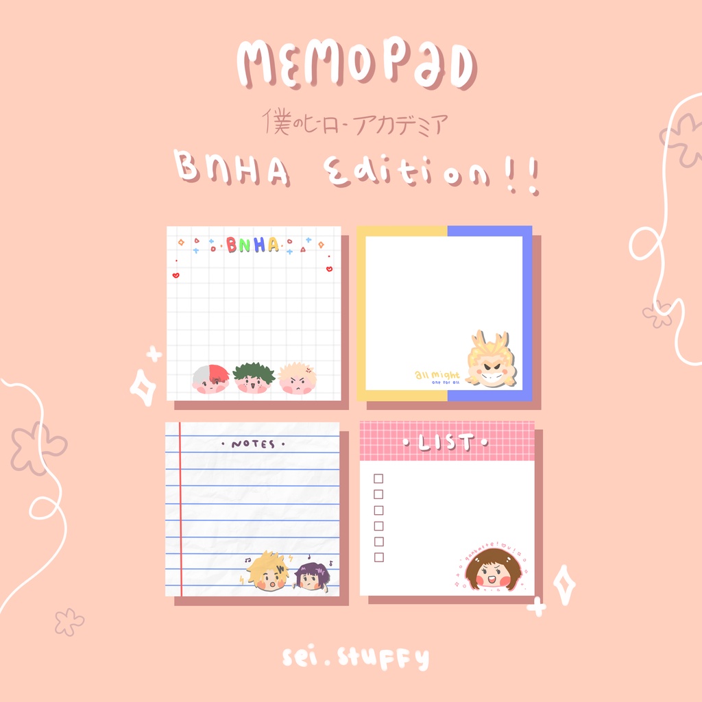 

MEMOPAD LUCU // BNHA EDITION