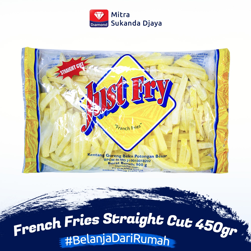 

Kentang Frozen- Just Fry French Fries Straight Cut 450g