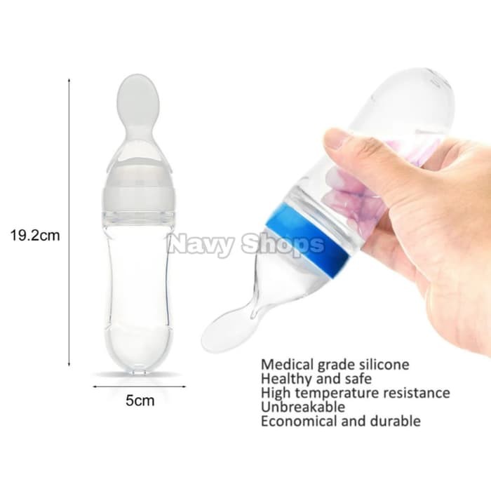 NA - Bottle Feeder - Botol Sendok Baby Silicon BPA Free - Sendok Botol Bayi