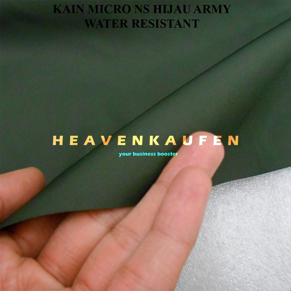 Bahan Kain Jaket Micro Mikro NS Warna Hijau Army / Hijau TNI Water Resistant Meteran