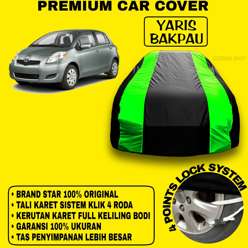 Body Cover YARIS BAKPAU Sarung Strip HIJAU Penutup Pelindung Bodi Mobil Yaris Bakpau PREMIUM