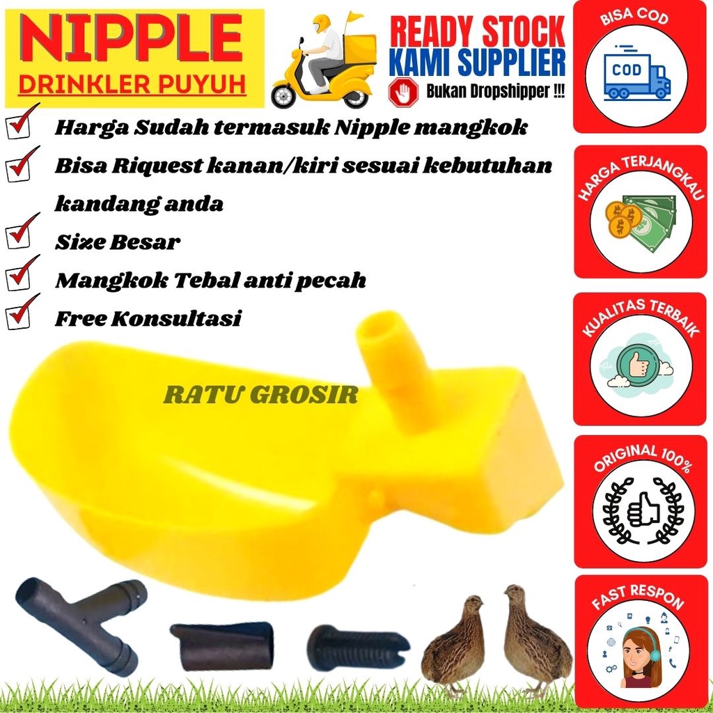 Nipel Nipple Nippel Niple Nepel Tempat Minum Burung Ayam Puyuh - RATU GROSIR
