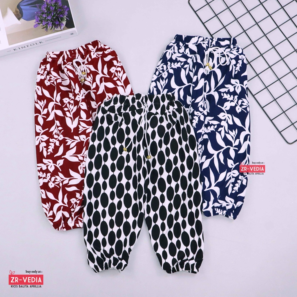 Jogger Motif Uk. 1-2 tahun / Celana Joger Panjang Anak Perempuan Murah Pants Motif Batik Stripe Adem