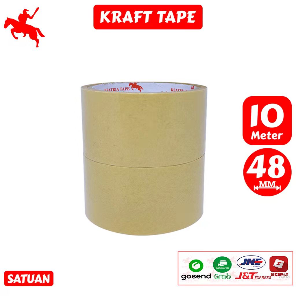 

Lakban OPP Tape / Lakban Kertas / Kraft Tape Ksatria Tape 48MM X 10Meter