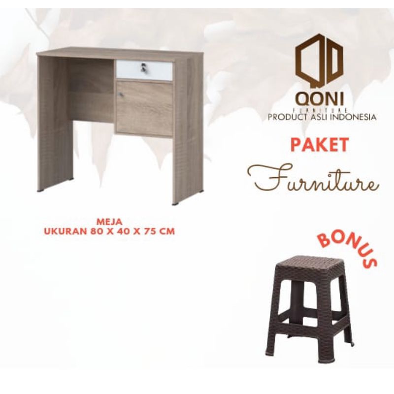 MEJA MINIMALIS SERTA KURSI PLASTIK KUAT KWALITAS COCOK UNTUK TOKO KASIR DLL