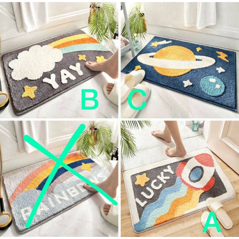 KESET BLUDRU MOTIF KARAKTER | Keset Unyu | Keset Karakter Bulu | Keset Lucu | Keset Anti Selip