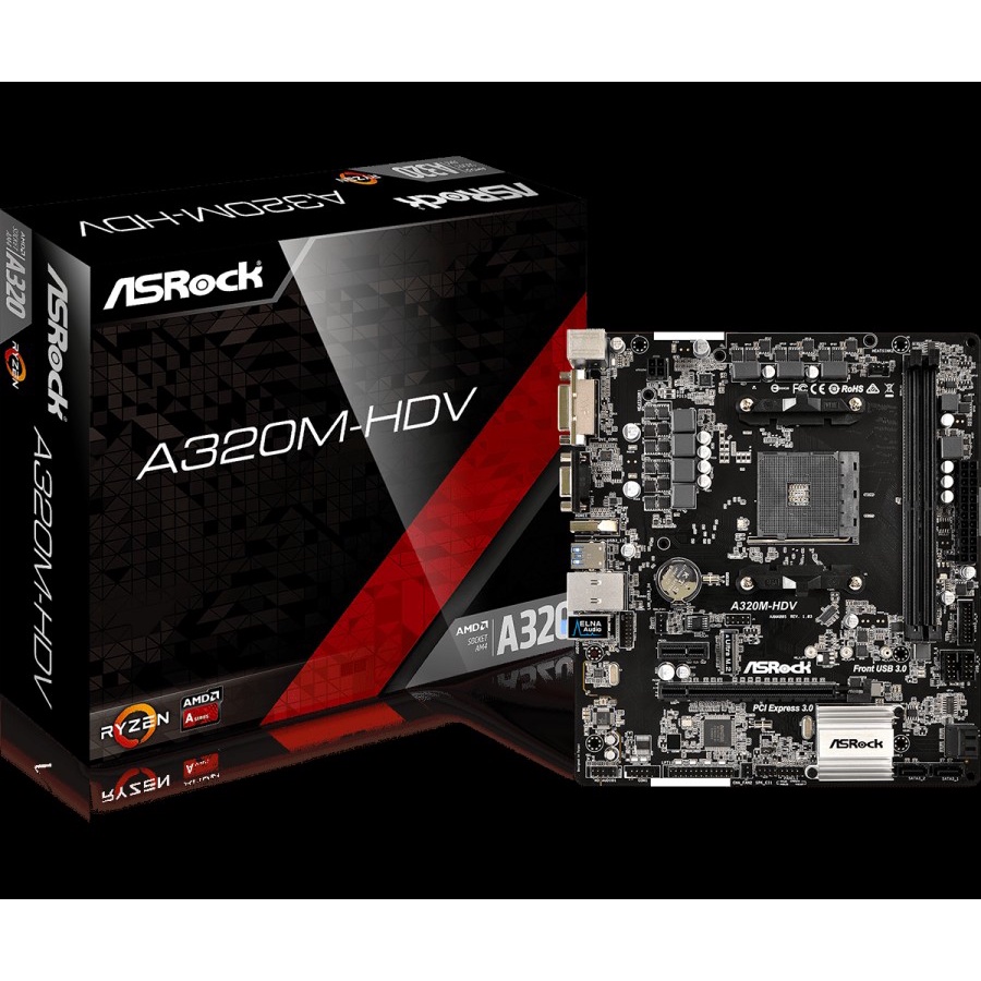 Mainboard ASRock A320M-HDV R4.0 Socket AM4