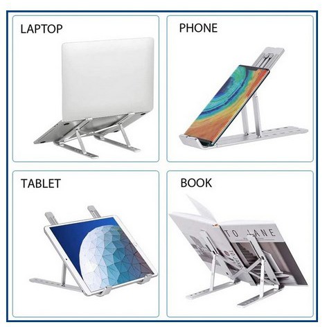 Stand Laptop Lipat Bahan Alumunium Alloy Untuk Macbook Pro Laptop Handphone HP Universal