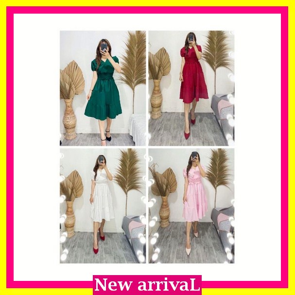 Midi Dress Scuba Laser Cut Dress Bangkok Premium Dress Natal Kekinian Terlaris Qq 7511 Dress Korea T