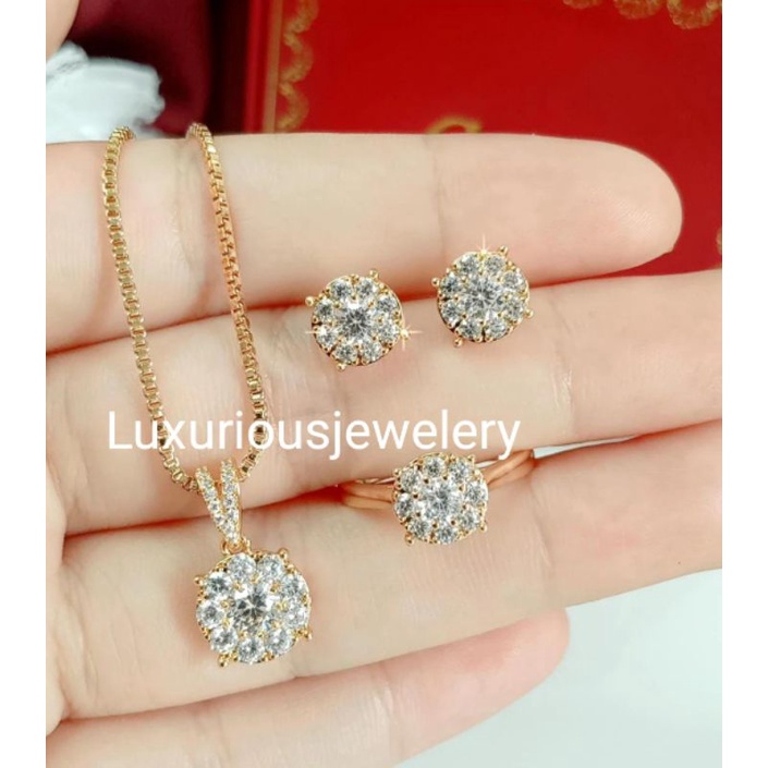 Luxuriousjewelery- Set perhiasan Replika Berlian Eropa