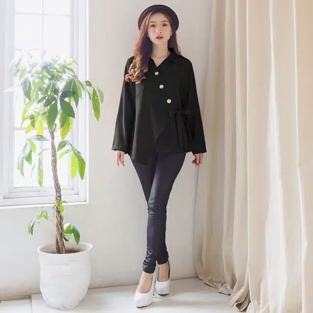 Chamele Blouse Wanita Kimono Symetry Pita Bahan Moscrepe Premium 2239