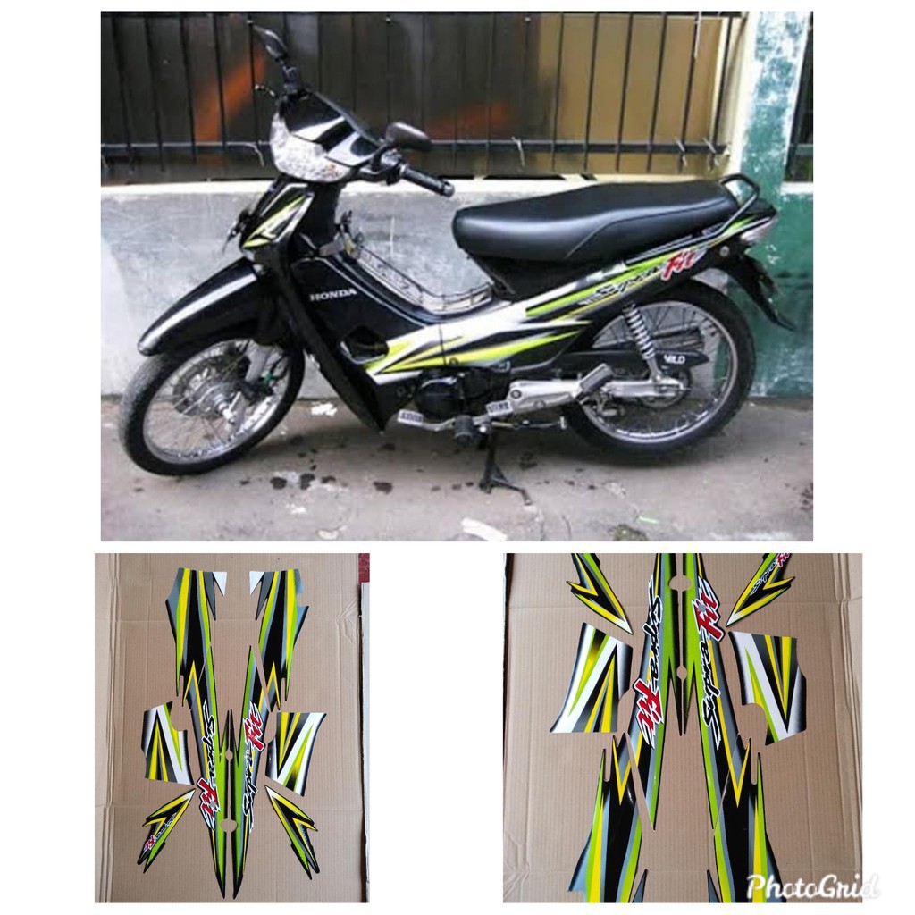 STICKER STRIPING LIS MOTOR SUPRA FIT LAMA TAHUN 2005 HITAM Hijau Shopee Indonesia