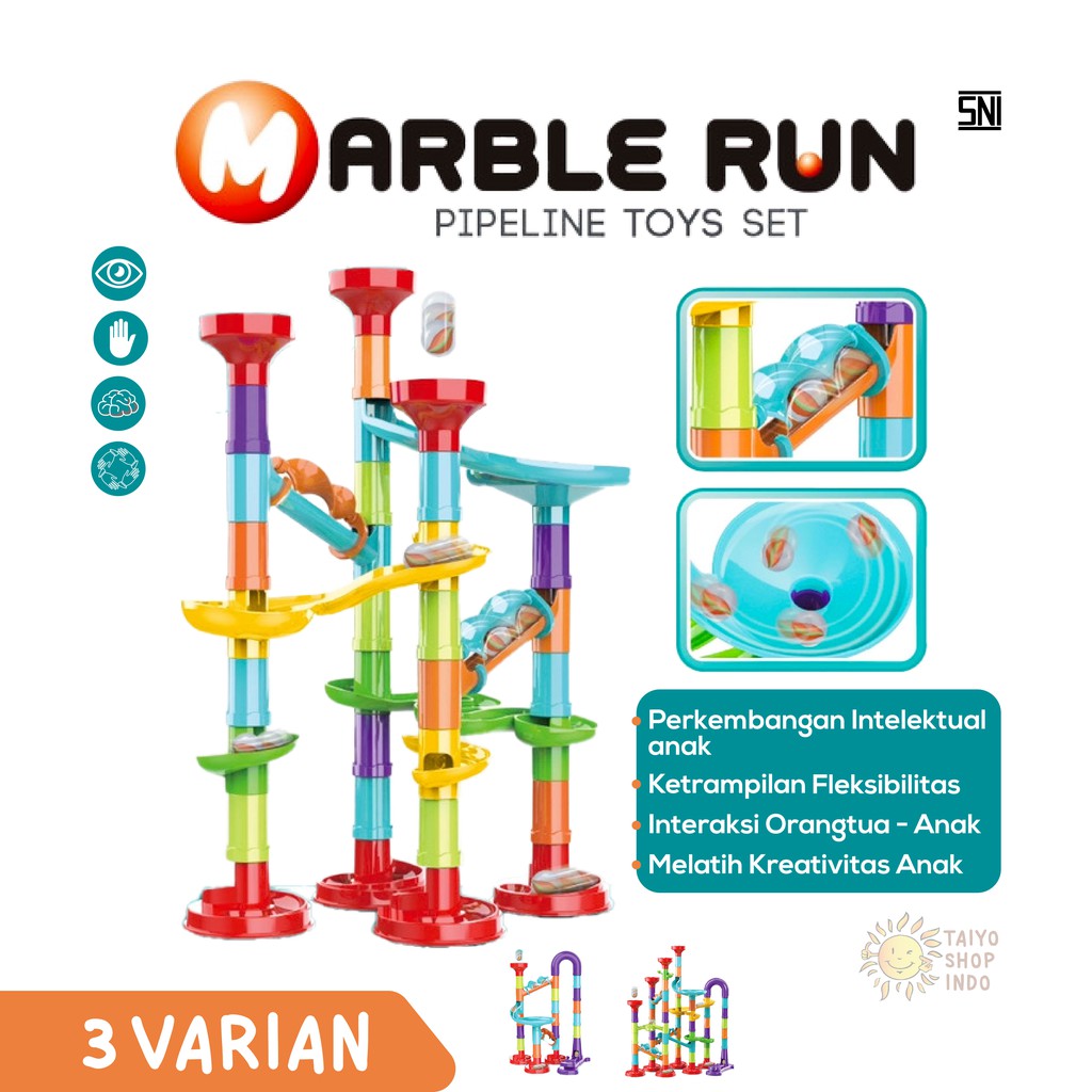 Jual Mainan Anak Marble Run Pipa Pipeline Toys Set Bola Kelereng DIY