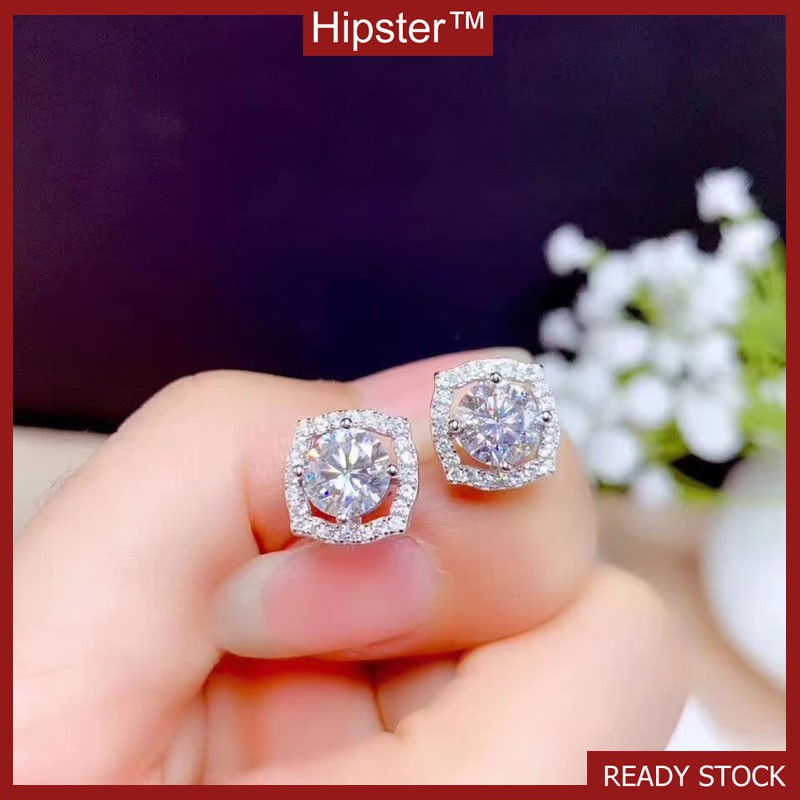 Fashion Luxury 1 Karat Moissanite Stud Earrings