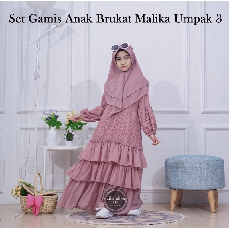 set gamis anak brukat malika umpak3