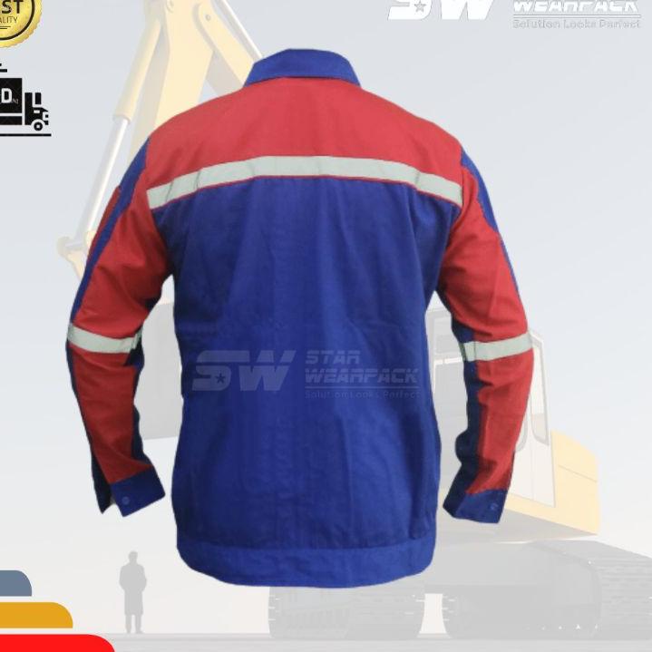 (LANGSUNG ATC..) seragam kerja wearpack safety lengan panjang BENHUR MERAH