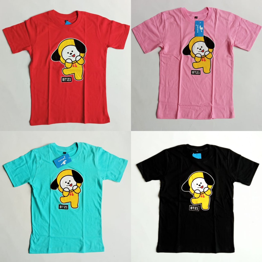 Baju Bts Anak Perempuan Chimmy Kaos Anak BT21 Umur 5-10 Tahun