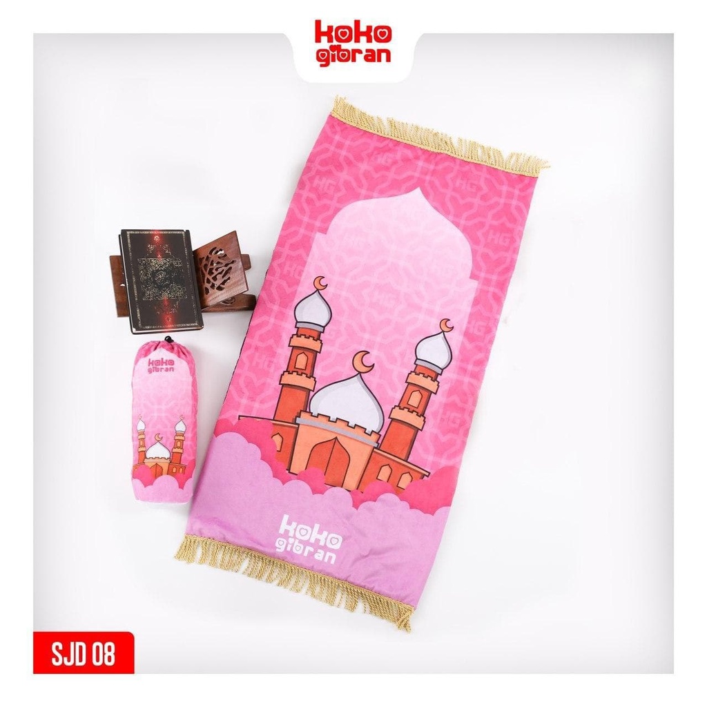 Sajadah Custom Nama -Sejadah Nama - Sajadah Anak Perempuan - Sajadah Anak Karakter - Sajadah Printing Koko Gibran-SJD08