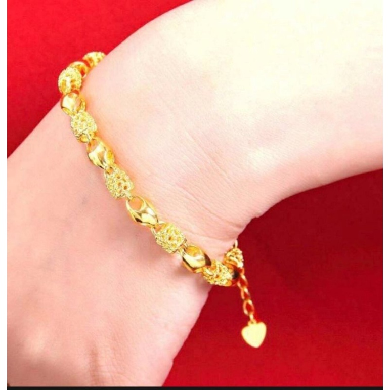 gelang tangan hongkong mewah berlapis emas 24k asli