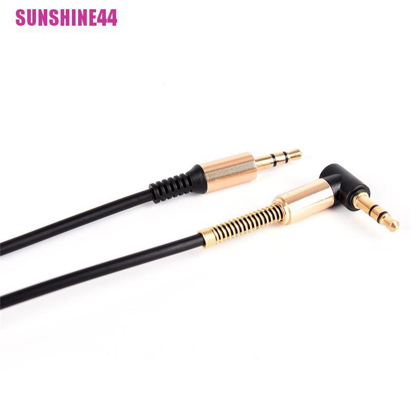 (SUN44) Kabel Audio Stereo Jack 3.5mm Male Ke Male Sudut Kanan 90 Derajat Aux