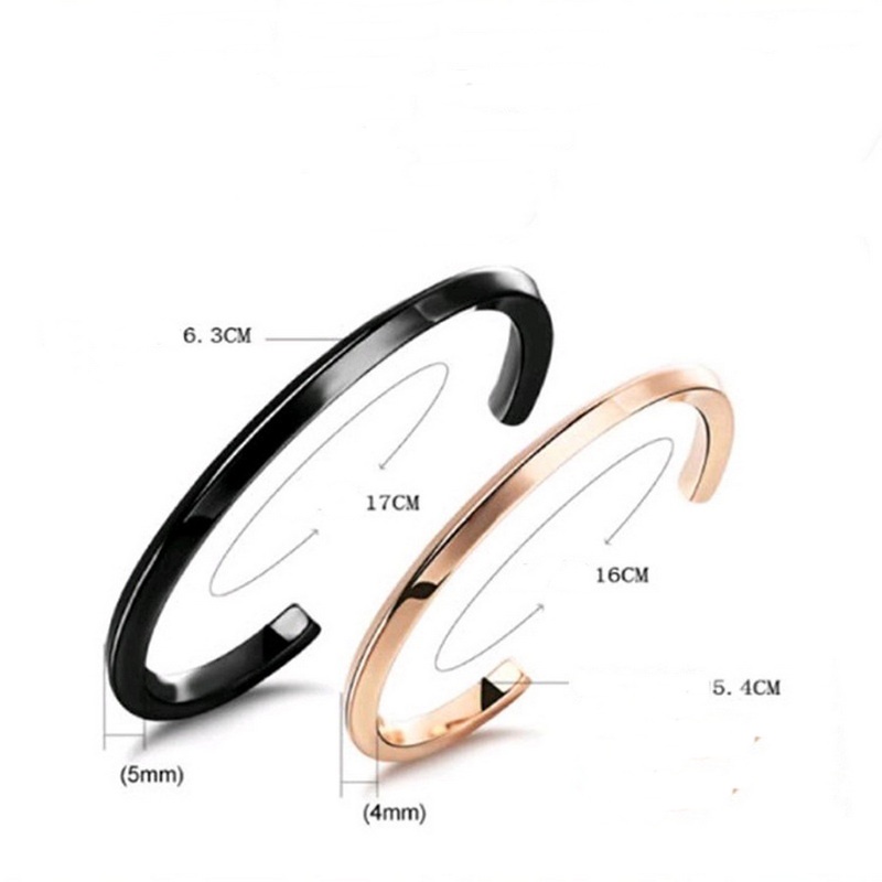 2022 Gelang Tangan Pria Model Terbuka Adjustable Bahan Stainless Steel Hias Berlian Warna Silver / Gold