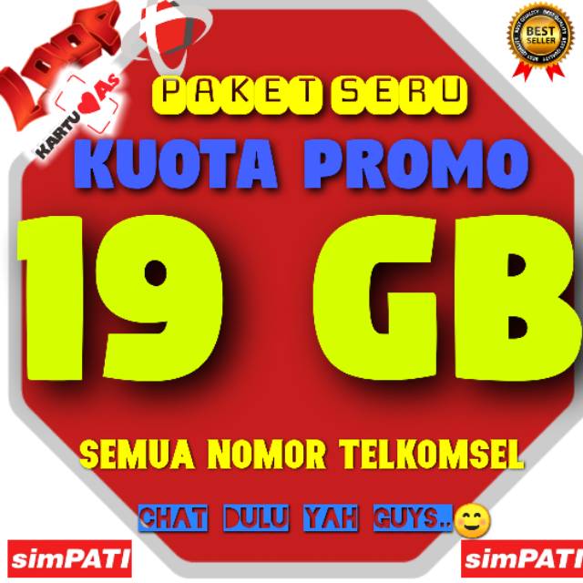 PAKET SERU KUOTA 19GB TELKOMSEL AS LOOP SIMPATI