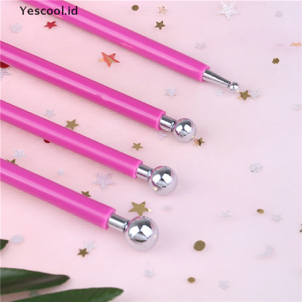 【Yescool】 4 PCS Fondant Cake Decorating Pen Metal Ball Flowers Sugar Craft Modelling Tools .