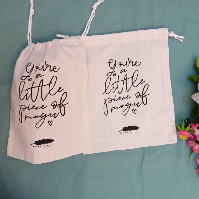 Tas Serut - Tas Souvenir - Totebag - Pouch Blacu Custom Desain 20x25 Awet, Murah, Berkualitas