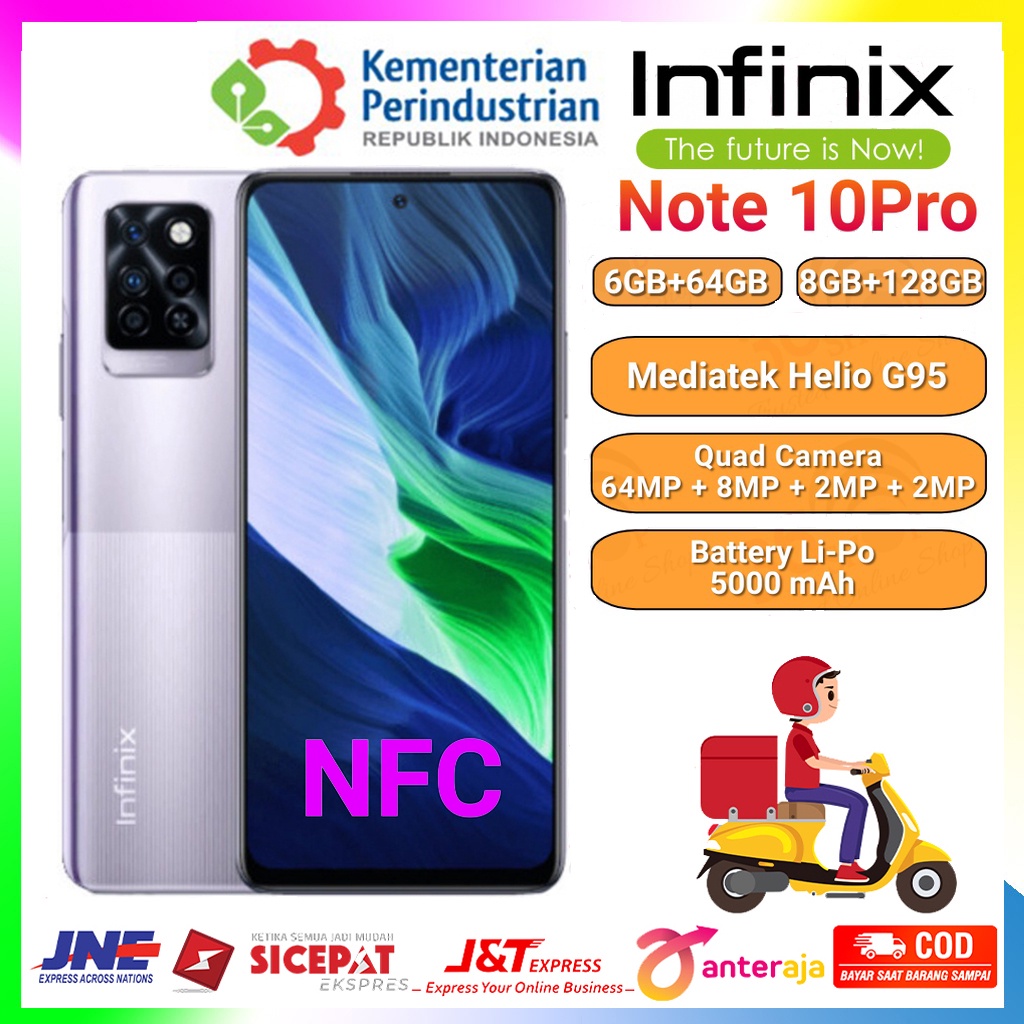 Infinix Note 10 Pro 8/128GB NFC - Helio G95 - 6.95" FHD+ 90 Hz - 64MP Triple Camera