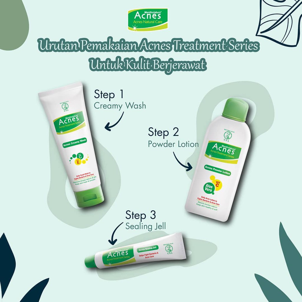 ACNES Natural Care Acne Treatment Series (Spot Care, Oil Control Film, Point Clear, Toner, Mask, Powder Lotion, UV Tint) - Original BPOM