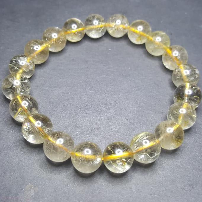 Gelang Batu Natural Rambut Cendana - Kecubung Rambut Emas E8860