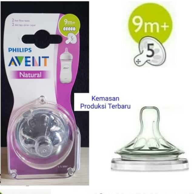 Avent Natural Teat Nipple Dot Avent Natural 9m+ Philips Avent Natural