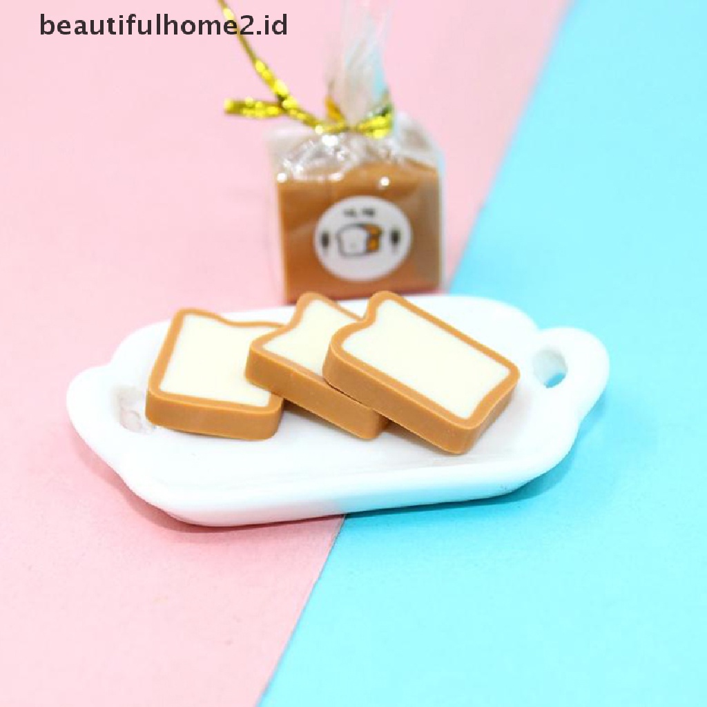 (Beautifulhome2.Id) 4pcs / Set Mainan Miniatur Roti Panggang Skala 1: 12 Untuk Aksesoris Dapur Rumah Boneka