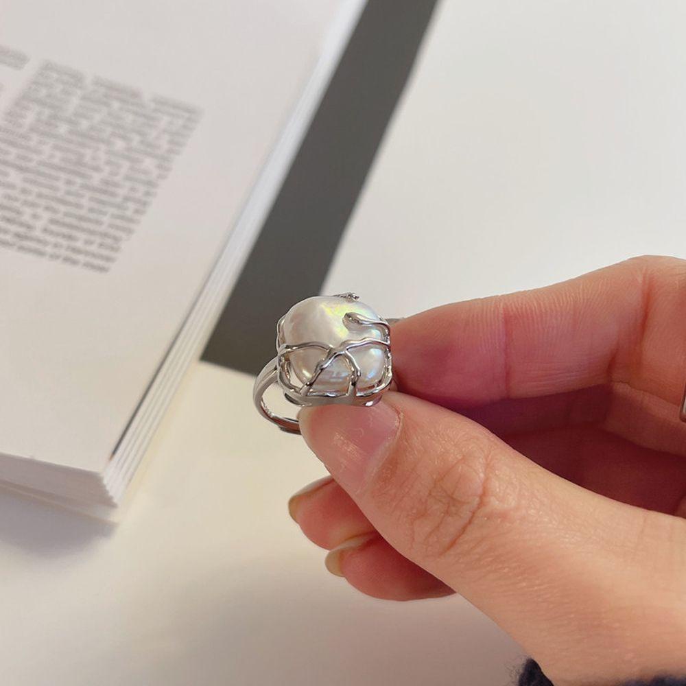 Mxbeauty Cincin Jari Telunjuk Model Terbuka Tidak Teratur Dapat Disesuaikan Gaya Vintage Korea Jepang Untuk Wanita