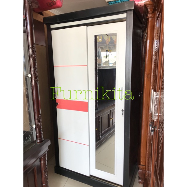 LEMARI PAKAIAN 2 PINTU SLIDING GESER | Shopee Indonesia