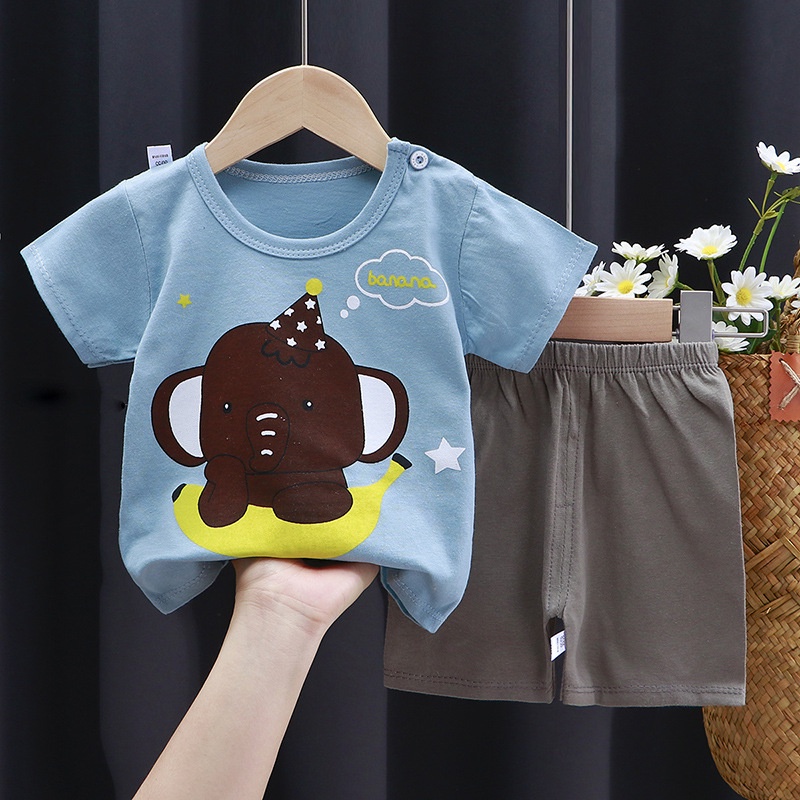 Cherry COD Setelan Baju Anak Laki Laki / Baju Anak Perempuan / Pakaian Bayi / Baju Bayi - SLP55